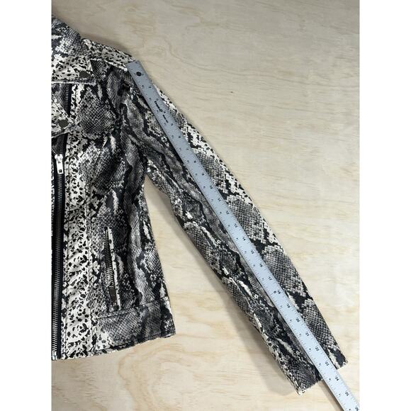 Philosophy Republic Snake Print Faux Leather Moto Jacket Women’s Small - Picture 9 of 9